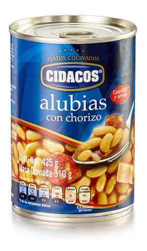 Alubias Con Chorizo Cidacos Frijoles Lata 425g