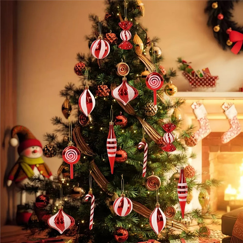 Colgante De Caramelo Con Forma De Árbol De Navidad, 14 Unida