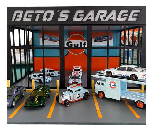 Diorama Personalizado Exhibición Hot Wheels Con Luz Led Negro