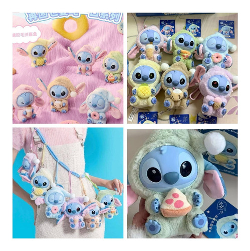 6 Llavero Stitch Peluche Sorpresa Eat Something Before Sleep Azul