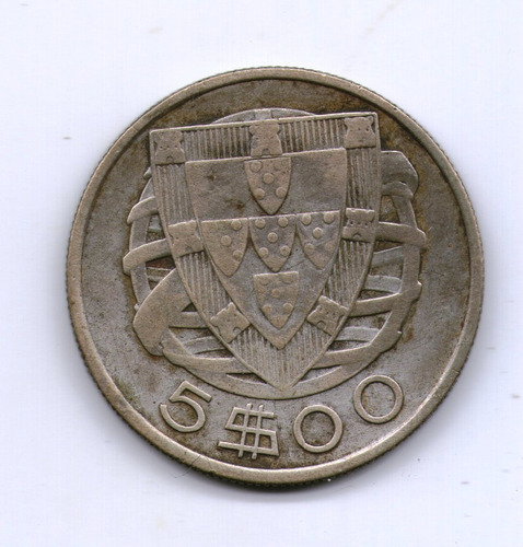 Portugal Moneda De Plata 5 Escudos 1932 Km#581 Argentvs