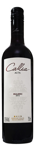 Vinho Argentino Tinto Meio Seco Callia Alta Malbec San Juan Garrafa 750ml