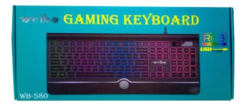 Teclado Gamer Weibo Qwerty Color Negro Con Luz Rgb