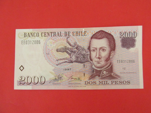 Billete Chile 2.000 Pesos Firmado Massad- Carrasco Unc 1997