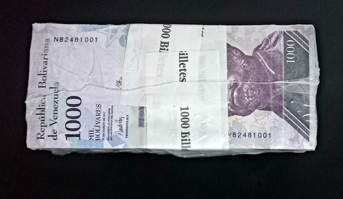 Bloque 1000 Billetes 1000 Bolivares Fuertes Venezuela  