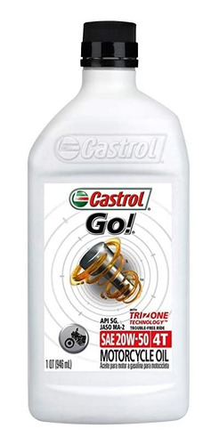 Castrol 06102 Go! 20w-50 4t Motorcycle Oil - 1 Quart Bottle,