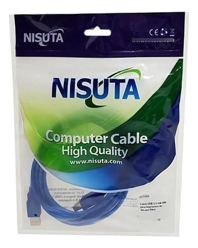 Cable Usb 2.0 Real Am-bm De 3 M Nscusb3 Color Azul