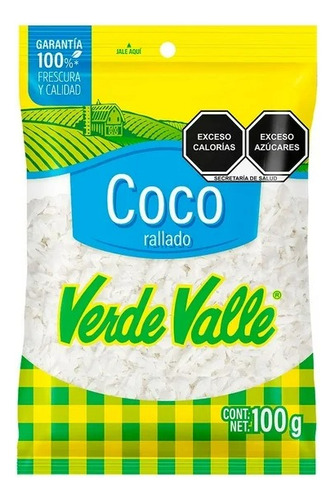 3 Pza Coco Rallado Verde Valle 100 G