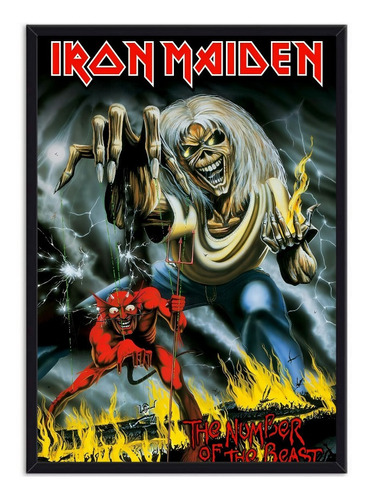 Cuadro Iron Maiden Póster El Número De La Bestia 