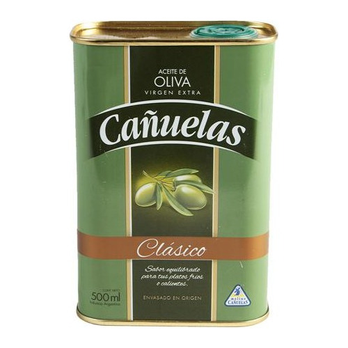 Aceite Cañuelas Oliva Clasico Extra Virgen Lata 500 Ml