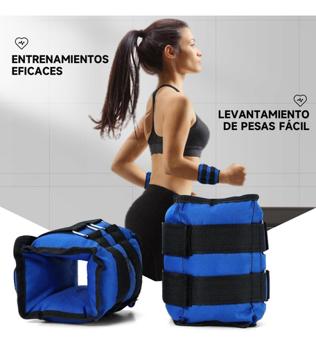 Polainas Pesas De Tobillo Ajustables 3 Kg Juego De 2 Unidade
