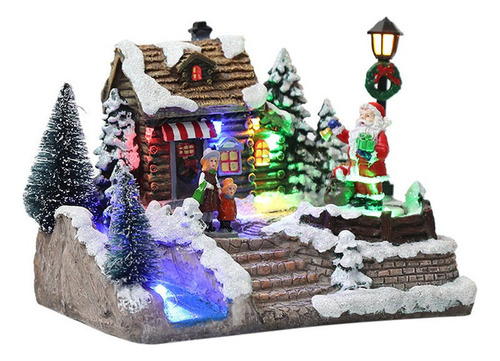 Villa Christmas House Iluminada, Luz Led Y 2 Funciones