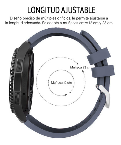 Correa Texturizada Para Smartwatch Aitafy Idw13 Alexa Gris 2.2 Cm