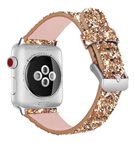 Malla Glitter Gold Para Reloj Apple Watch 38mm 40mm