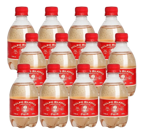 Imagen 1 de 3 de Pulpo Blanco Ginger Ale 350ml Pack X 12 Unidades - Sufin