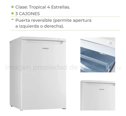 Freezer Vertical Peabody Blanco 82l A++ Puerta Rev Pe-fv90b