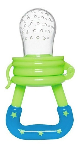 Chupeta Alimentadora Silicone Porta Frutas Papinha Bebê Cor Verde