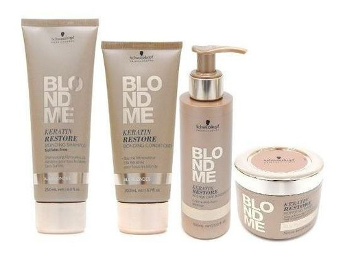 Schwarzkopf Blondme Kit Shampoo + Acond + Pocion + Mascara