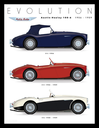 Austin Healey 100 6 1956 1959 Cuadro Enmarcado 45x30cm