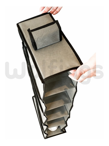 Imagen 4 de 8 de Organizador Placard Colgante 5 Compartimientos 15x30x70 Tela