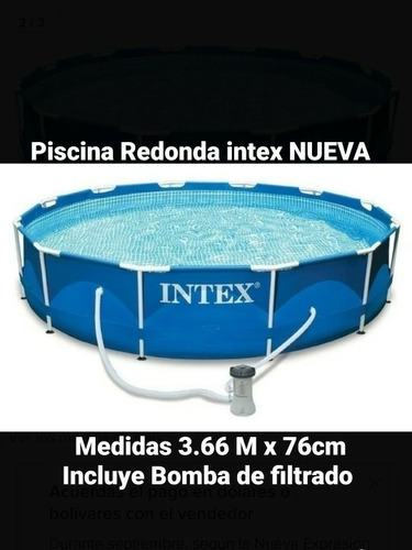 Piscina Redonda Estructural Intex Familiar 3.66x76+bomba 280