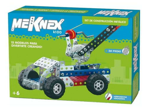 Meknex K100 Juego Tipo Mecano 261 Piezas Con Herramientas