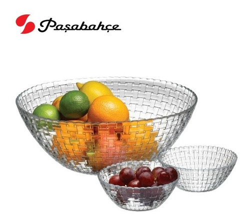 Imagen 3 de 8 de Ensaladera En Vidrio Con 6 Bowls - Set X 7 Piezas
