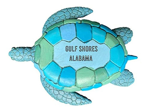 Imán Para Nevera ''gulf Shores Alabama - Tortuga Verde''