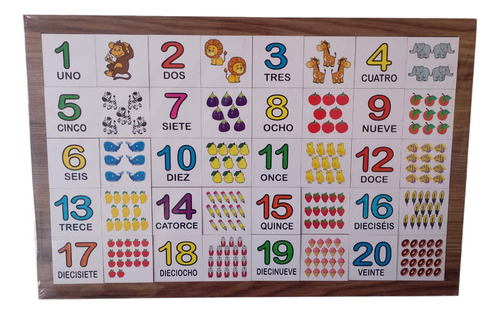 Bastidor Asociacion De Numeros 1-20 Didactico