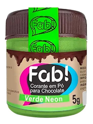 X4 Colorantes En Polvo Para Chocolate Neón Fab! 5gr Verde