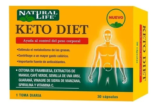 Suplemen Natural Life Keto Diet Control De Peso X30 Cápsulas