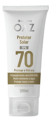 Protetor Solar Fator 70 Fps 200ml - Oaz