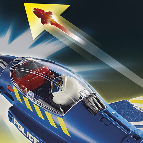 Playmobil Jet De Policía Persecución A Dron +44pcs Y 2 Figs. Jet De Policía