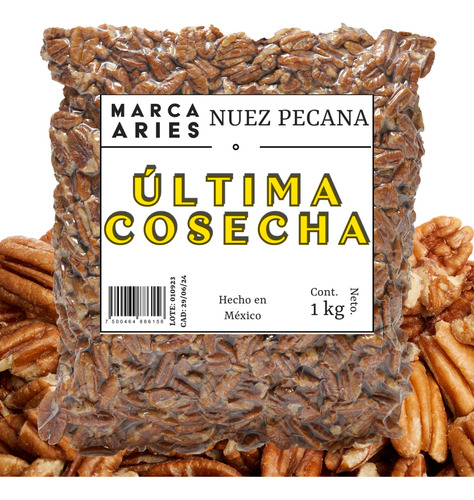 Aries frutos secos nuez pecana última cosecha pedazo mediano 1 kg