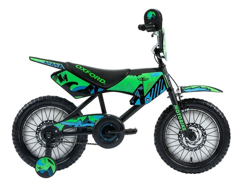 Bicicleta Oxford Infantil Motobike Aro 16 2020 Negro/verde