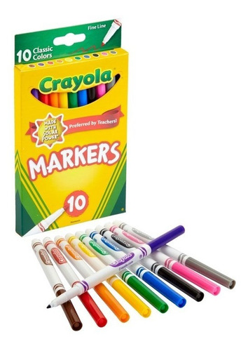 Imagen 2 de 2 de Caja De Marcadores Crayola Classic Linea Fina