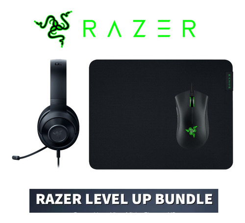 Combo Razer Level Up Audifonos Kraken + Mouse + Mousepad 