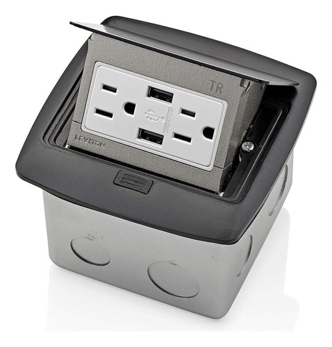 Enchufe Inteligente Marca Leviton 2 Tomas/2 Usb /negro