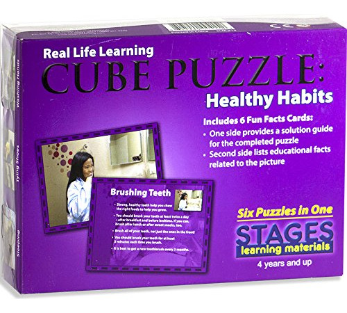 Cubo Puzzle Stages Learning Healthy Habits, Color Morado, 12