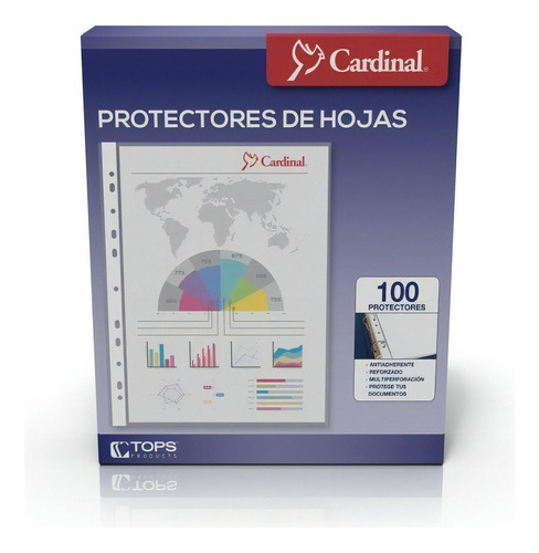 Protector De Hojas Cardinal Medio Antirreflejante Carta 100