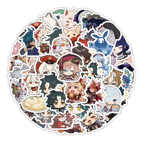Adesivos De Impacto Kawaii Genshin Para Crianças