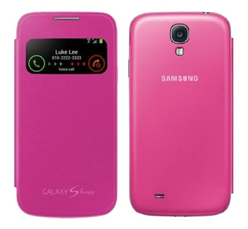 Imagen 1 de 2 de Carcasa Flip Cover Con Tapa Galaxy S4 Mini Color Rosado