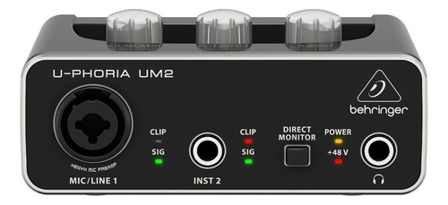 Interface Áudio Com Phantom Behringer U-phoria Um2