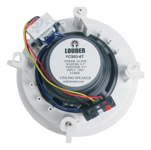 Bocina Plafon Con Transformador 100v Ambiental 6.5 Pulgadas Color Blanco