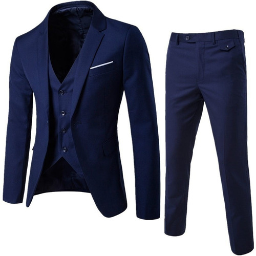 Blazer De Boda De Fiesta Slim-fit De Tres Piezas For Hombre