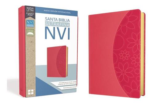 Santa Biblia Nvi Ultrafina Imitación Piel, Rosado Floral