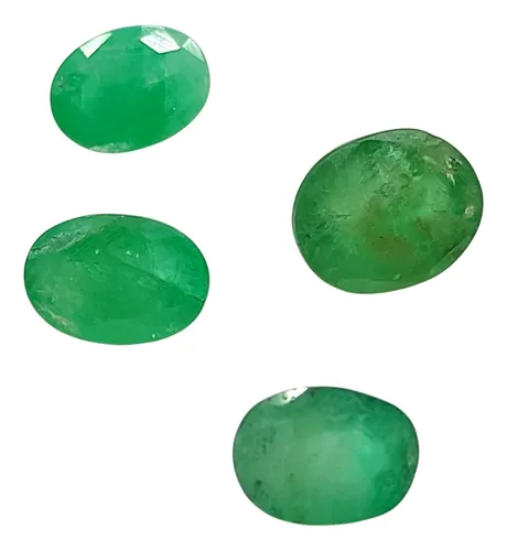 Esmeraldas A Pedido - Pack 4 Esmeraldas Tallado Corte Gema