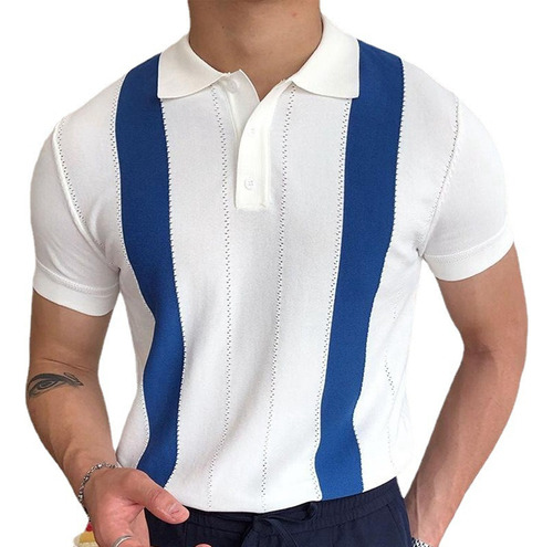 Camisa Polo De Punto De Manga Corta Clásico Para Hombre