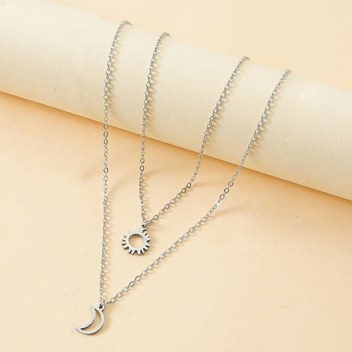 Collares De Tarjetas De Amigos Con Sol, Luna Collar Sencillo