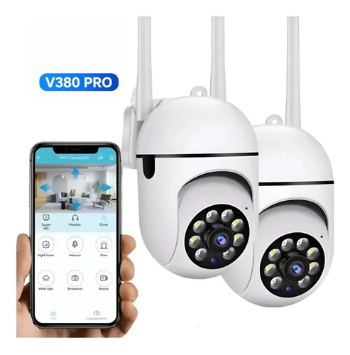 Paquete De 2 Cámaras De Seguridad Wifi 1080p Con Enfoque De